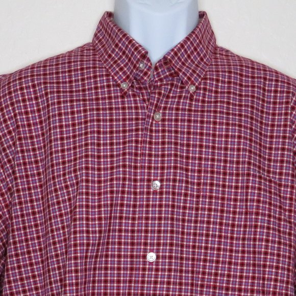 Haggar* Men's Short Sleeve Button Down Curved Hem Chest Pocket Shirt~ Size Large - Picture 11 of 12